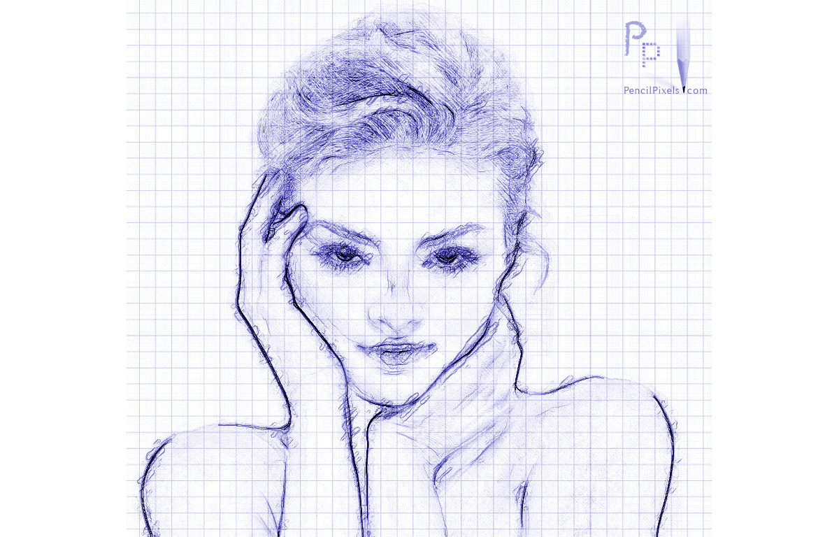 Pencil Pixels - Helena, BIC to the grid
