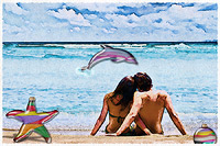 Pencil Pixels August 2013 Calendar cover Photoshop Scripts -Beach Glass