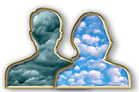 Pencil Pixels couple-with-their-heads-full-of-clouds-dali-inspiration-for-couple-with-clouds-in-their-heads-that-show-their-differences