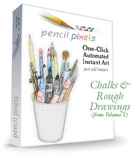 PencilPixels Chalk & Rough Drawings - One-click instant Photoshop art